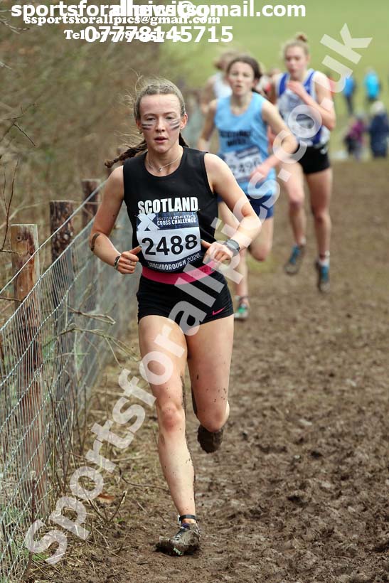 Womens under-20s, 2020 British Athletics Inter Counties Cross Country Champs., Prestwold Hall, Loughborough. Photo: David T. Hewitson/Sports for All Pics